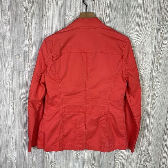 Eddie Bauer Women's Size 10 Legend Wash Coral Color Twill Button Down Jacket Coa - Picture 5 of 9